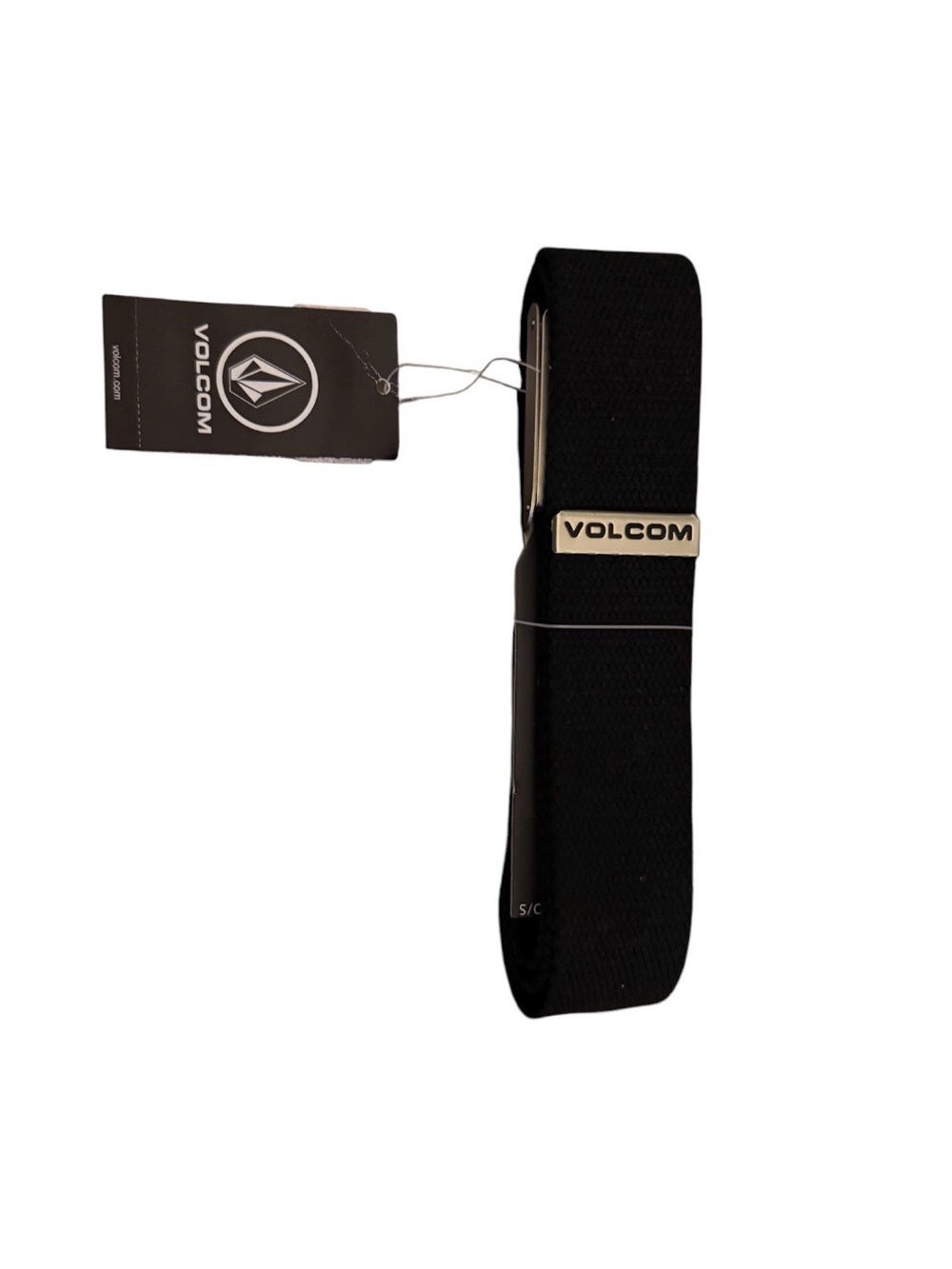 Volcom Men's Black Webbing Belt with Metal Logo Clip One Size Fits Most